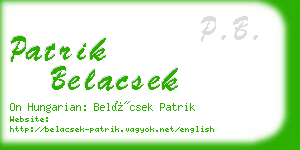 patrik belacsek business card